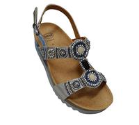 Dr. Scholl's BOGOTA SANDAL, Plata Azul, 39 EU