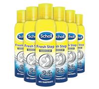 Dr. Scholl's Fresh Step, Desodorante para Pies con Fórmula Antitranspirante, Neutraliza el Olor por 24h y Absorbe la Humedad y el Sudor, 6x150ml