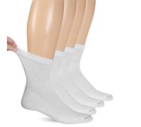 Dr. Scholl's Men's 4 Pack Diabetic and Circulatory Non Binding Ankle Socks, White, Shoe Size: 13-15