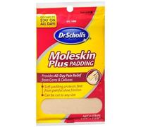 Dr. Scholl's - Moleskin plus de relleno tiras, 4-5 / 8 pulgadas x 3-3 / 8 pulgadas 3 ea (paquete de 2)