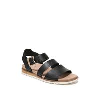 Dr. Scholl's Shoes Sandalia plana con tiras Island Glow para mujer, Negro liso, 40.5 EU