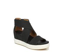 Dr. Scholl's Shoes Sandalias de cuña Sheena para mujer, negro (Negro liso perforado), 42 EU