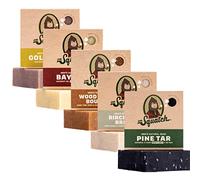 Dr. Squatch Barra de jabón natural para hombre: ron de bahía, brisa de abedul, musgo dorado, alquitrán de pino, bourbon de barril de madera 1 Unidad (Paquete de 5)