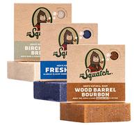Dr. Squatch Barra de jabón totalmente natural para hombre: brisa de madera de abedul, gotas frescas, bourbon de barril de madera 1 Unidad (Paquete de 3)