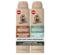 Dr. Squatch Desodorante en aerosol para hombre - Quick Dry, no mancha, sin aluminio + dermatológicamente probado para todos los tipos de piel, barril de madera Bourbon + Rainforest Rapids (4 oz, 2