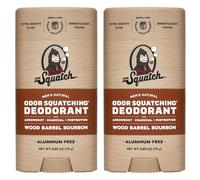 Dr. Squatch - Desodorante natural para hombres 2 Pack Wood Barrel Bourbon - Desodorante para hombre sin aroma, sin aluminio (75 g, 2 unidades)