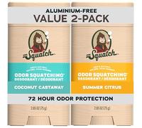 Dr. Squatch Desodorante natural para hombres sin aluminio, con carbón activo y postbióticos para hasta 72 horas de protección contra el olor corporal, Summer Citrus, Coconut Castaway, 75 g Desodorante