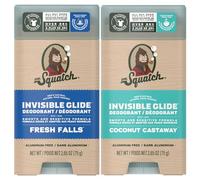 Dr. Squatch Invisible Glide Natural Desodorante - Smooth Glide with No Stains - Aluminum Free + Dermatologically-Tested Formula Suits Sensitive Skin - Fresh Falls + Coconut Castaway (2 unidades)