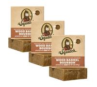 Dr. Squatch Men's Bar Soap - 3-Pack - Wood Barrel Bourbon - All Natural Bar Soap for Men - Smell like Barrel Aged Bourbon