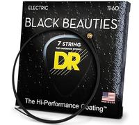 DR Strings BLACK BEAUTIES™ - Cuerdas para guitarra eléctrica de color negro: 7 cuerdas pesadas 11-60