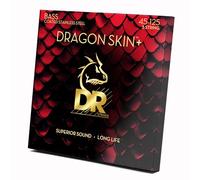 DR Strings Dragon Skin+ Series - Cuerdas de bajo de acero inoxidable de 5 cuerdas, tamaño mediano 45-125