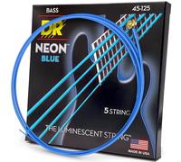 DR Strings Hi-Def Neon Blue Bass 5 cuerdas de tamaño mediano