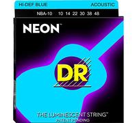 DR Strings NBA10 10-48 Lite Set de cuerdas acústicas hechas a mano neón de alta definición con revestimiento azul