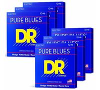 DR Strings PHR-10-6PK Pure Blues - Cuerdas para guitarra eléctrica de níquel puro - .010-.046 Medium Factory, paquete de 6