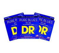 DR Strings PHR-10 Medium Pure Blues Pure Nickle Electric Guitar Strings Pack de 3
