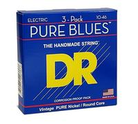 DR Strings PHR-10 Pure Blues - Cuerdas para guitarra eléctrica, 10-46, paquete de 3, PHR-10-3PK