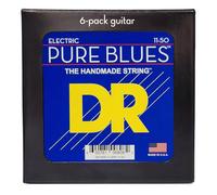 DR Strings Pure Blues (PHR-11-6PK) - Pack de 6 cuerdas para guitarra eléctrica, níquel puro, núcleo redondo, Heavy 11-50, hecho a mano en Estados Unidos