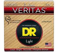 DR Strings Veritas Coated Core Technology - Cuerdas para guitarra acústica, luz 12-54, paquete de 3 (VTA-12-3PK)