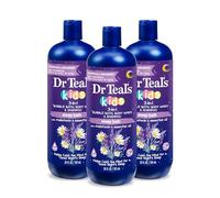 Dr Teal's Kids 3 en 1 Bubble Bath, Body Wash & Champú, Sleep Blend with Melatonin, Lavender & Chamomile Essential Oil, 20 fl (paquete de 3)