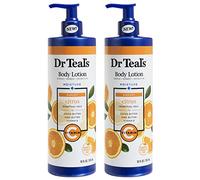 Dr. Teal's Loción corporal - Moisture Plus - Aceites esenciales cítricos radiantes y vitamina C, 18 onzas líquidas, paquete de 2 (38 onzas líquidas)