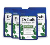 Dr Teal's Pure Epsom Salt, Relax & Relief With Eucalyptus And Spearmint, 3 lb (Pack of 4) (Packaging May Vary)