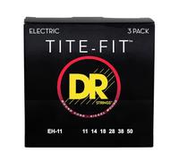 DR Tite-Fit Electric Guitar Strings - Pack de 3 cuerdas para guitarra (11-50)