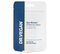 DR.VEGAN Gut Works Probióticos 50 Mil Millones - 1 Cápsula al Día - Alivio Hinchazón, Gases y Estreñimiento - Regularidad, Inmunidad y Energía - 6 Cepas + Prebiótico - Vegano - 30 Cápsulas (30 Días)