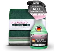 Dr. Wack A1 All in One Care & Protect Spray + 5 paños de microfibra | Sellado con fuerte efecto perlado | Para todas las superficies exteriores como pintura de plástico llantas y vidrio