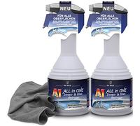 Dr. Wack A1 All in One - Limpiador de cristales y interiores para limpiar coche (500 ml, para vidrio, plástico, tapicería, piel, laca de piano, etc., paño de microfibra premium 300 g/m², 40 x 40 cm)