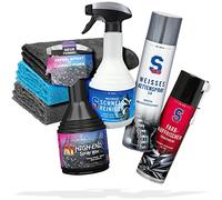 Dr. Wack S100 Paquete de limpieza y mantenimiento para motocicletas, limpiador rápido 0,5 l, spray de cadena blanca 0,4 l, refrescante de color 0,3 L, cera en aerosol A1 de alta gama 0,5 l + 3 paños