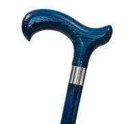 Dr. Watson Classic Derby - Bastón de Madera de Fresno Hecho a Mano (Azul)