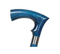 Dr. Watson Classic Duke - Bastón de Madera de Fresno Hecho a Mano (Azul)