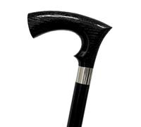 Dr. Watson Classic Duke - Bastón de Madera de Fresno Hecho a Mano (Negro Intenso)