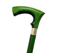 Dr. Watson Classic Duke - Bastón de Madera de Fresno Hecho a Mano (Verde)