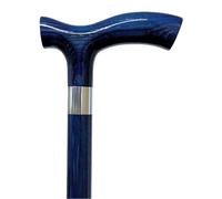 Dr. Watson Classic Fritz - Bastón de Madera de Fresno Hecho a Mano (Azul)