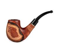 Dr. Watson - Pipa de tabaco de madera, serie coleccionable, hecha a mano de madera de pera, se adapta a filtro de 9 mm (lobo)