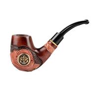 Dr. Watson - Pipa de Tabaco de Madera, Serie Coleccionable, Tallada a Mano, Compatible con Filtro de 9mm (Ancla, Metal)