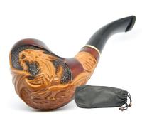 Dr. Watson - Pipa de Tabaco de Madera, Serie Coleccionable, Tallada a Mano, Compatible con Filtro de 9mm (Dragón)