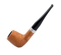 Dr. Watson - Pipa de tabaco, forma clásica Billiard, hecha a mano de raíz de brezo, compatible con filtro de 9mm (Dorada)