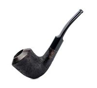 Dr. Watson - Pipa de tabaco, forma clásica de Dublín curvada, hecha a mano de raíz de brezo, compatible con filtro de 9mm (Negra)