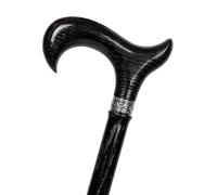 Dr. Watson Prestige Derby - Bastón de Madera de Roble Hecho a Mano (Negro Intenso)