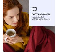 Dr. Watson XL Manta eléctrica 120 W lavable 180x130cm micro fibra morada Klarstein