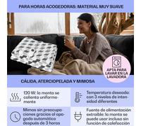Dr. Watson XXL Manta eléctrica 3 niveles de potencia Lavable 200x180 cm Microfelpa
