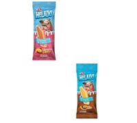 Dr.Zoo Helado para Perros 24 x 50 Gr | Varios sabores Crema, Banana Split o Salchicha y Queso | Sabrosos (12x Banana Split 12x Salchicha Y Queso)