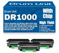 DR1000 para Brother MFC-1810 1815 1905 1910W 1915W HL-1110 1112 1201 1210W 1200 1211W 1212W DCP-1510 1512 1600 1601 1612 1615 1610 Unidad de Tambor de Imagen,3PC-Black