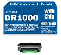DR1000 para Brother MFC-1810 1815 1905 1910W 1915W HL-1110 1112 1201 1210W 1200 1211W 1212W DCP-1510 1512 1600 1601 1612 1615 1610 Unidad de Tambor de Imagen,1PC-Black