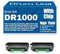 DR1000 para Brother MFC-1810 1815 1905 1910W 1915W HL-1110 1112 1201 1210W 1200 1211W 1212W DCP-1510 1512 1600 1601 1612 1615 1610 Unidad de Tambor de Imagen,2PC-Black