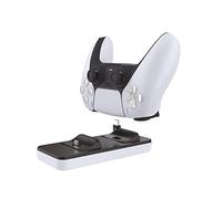 DR1TECH GamePow+ Cargador para Mando PS5 Dualsense con Recarga Rápida - Estación de Carga con Doble Cargador Controlador Inalámbrico Para PS 5 Con Plug Removible