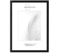 DR24 25x55 Marco de fotos (negro mate) a medida, marco de madera MDF de 35 mm de ancho con cristal de plástico antirreflejos, fondo estable, pasadores de flexión y colgadores