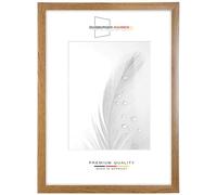 DR24 55x70 Marco de fotos (Roble rústico) a medida, marco de madera MDF de 35 mm de ancho con cristal de plástico antirreflejos, fondo estable, bisagras y colgadores